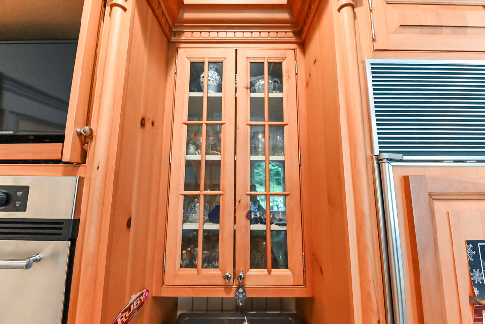 Custom Traditional Natural Wood Kitchen with Granite Countertops and Appliances