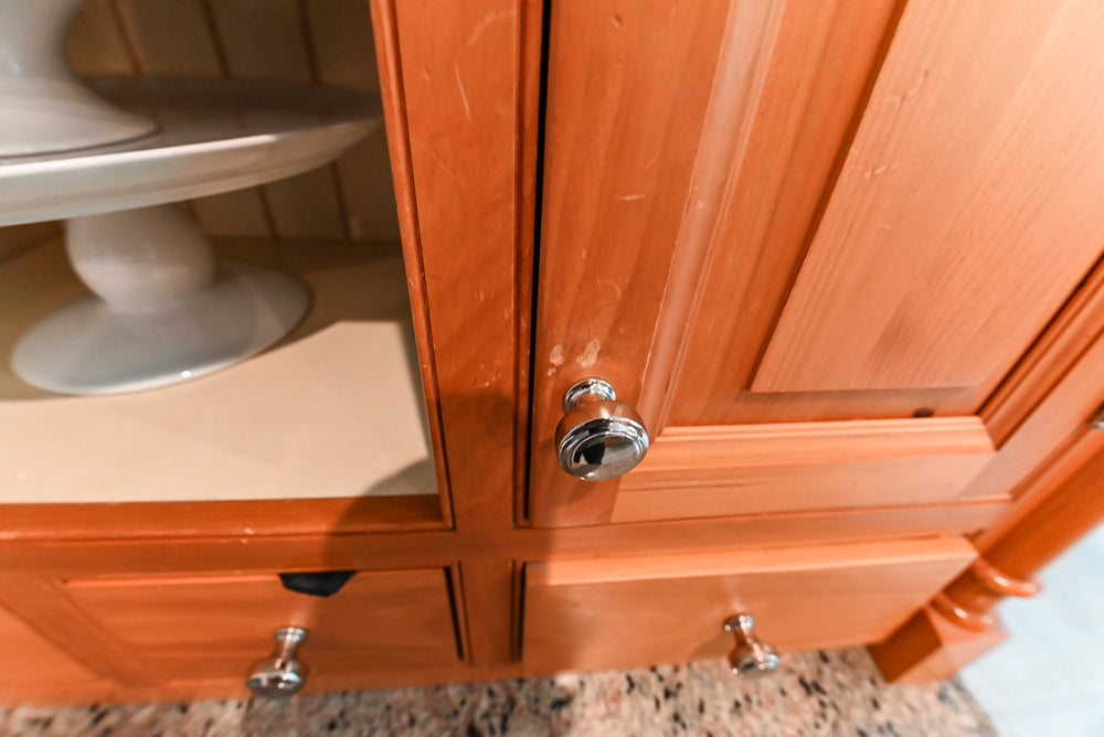 Custom Traditional Natural Wood Kitchen with Granite Countertops and Appliances