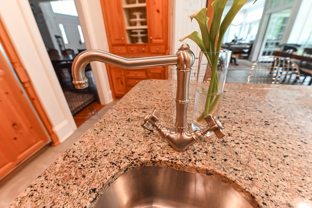 Custom Traditional Natural Wood Kitchen with Granite Countertops and Appliances