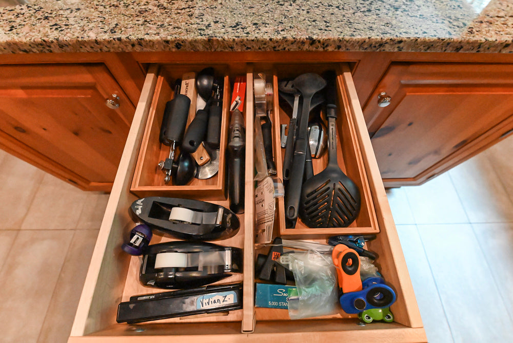 Custom Traditional Natural Wood Kitchen with Granite Countertops and Appliances