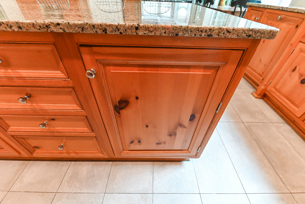 Custom Traditional Natural Wood Kitchen with Granite Countertops and Appliances