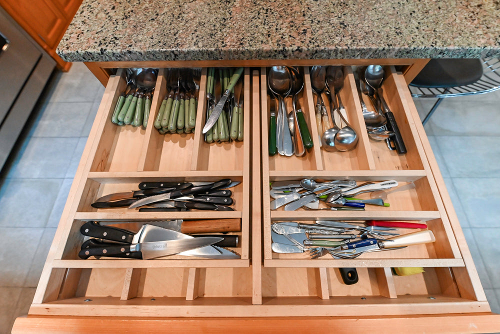 Custom Traditional Natural Wood Kitchen with Granite Countertops and Appliances