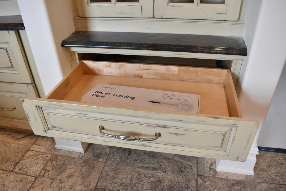 Custom Traditional Distressed Two-Tone Kitchen with Double Island, Stone Countertops and Sub-Zero & Wolf Appliances