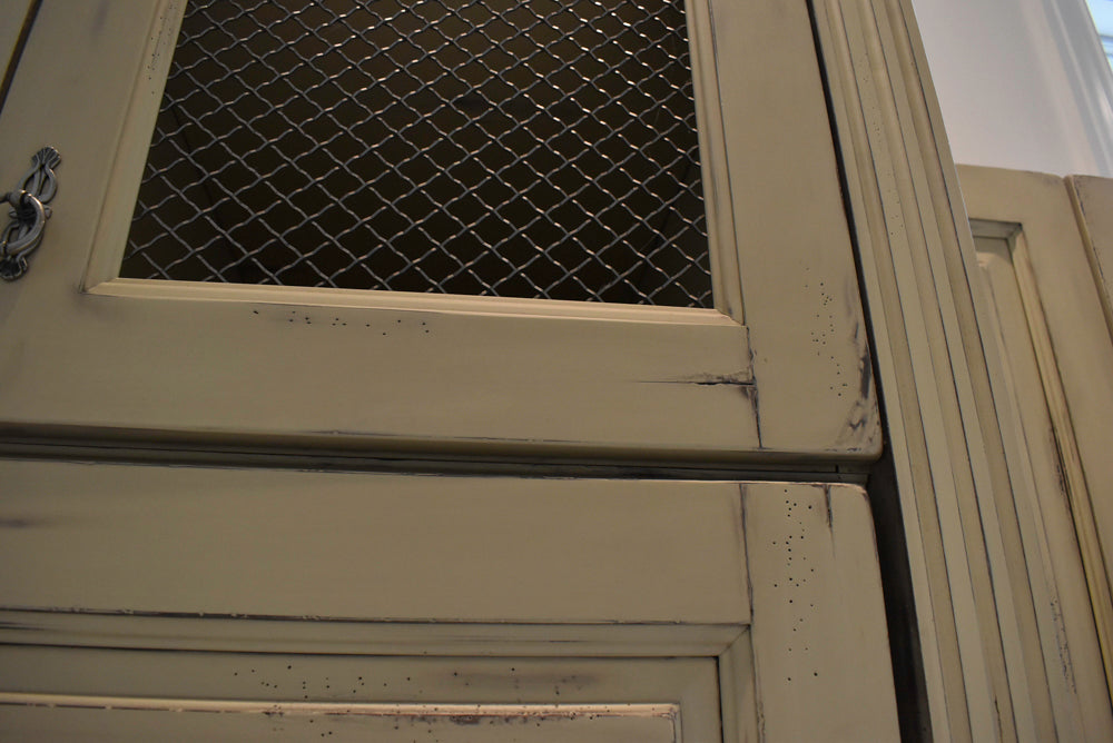 Custom Traditional Distressed Two-Tone Kitchen with Double Island, Stone Countertops and Sub-Zero & Wolf Appliances