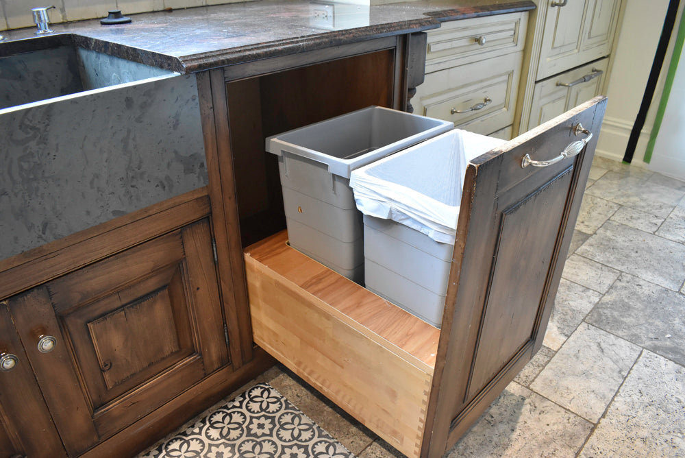 Custom Traditional Distressed Two-Tone Kitchen with Double Island, Stone Countertops and Sub-Zero & Wolf Appliances