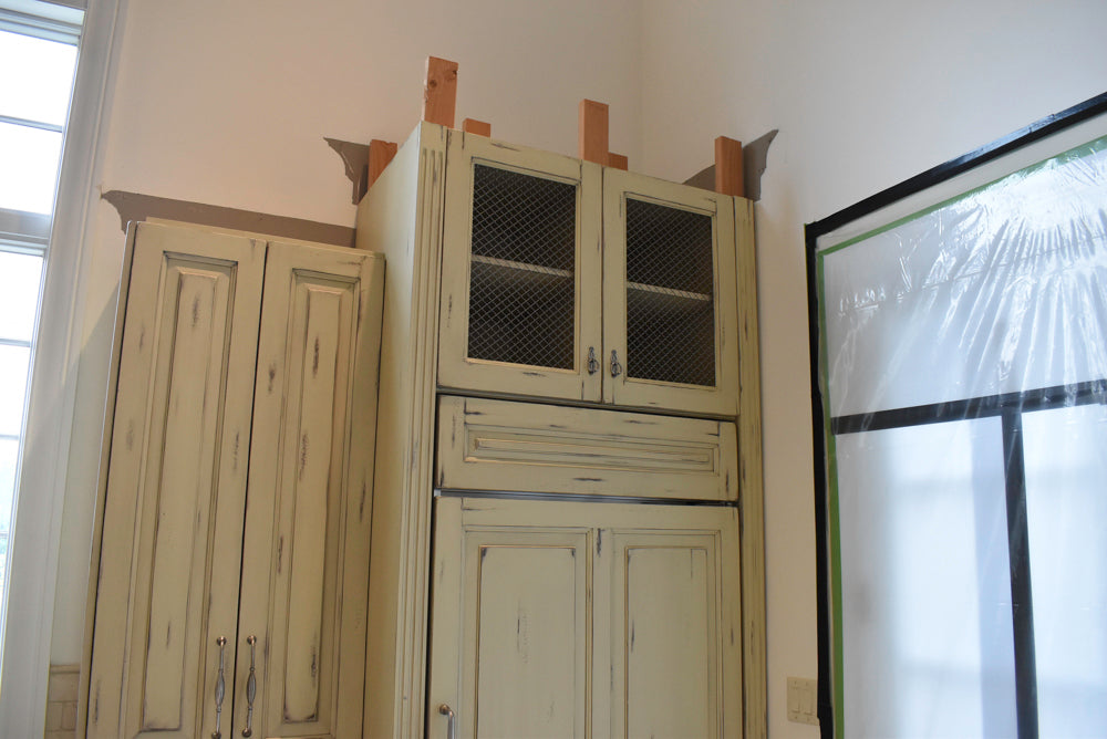 Custom Traditional Distressed Two-Tone Kitchen with Double Island, Stone Countertops and Sub-Zero & Wolf Appliances