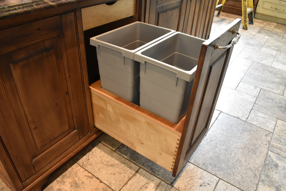 Custom Traditional Distressed Two-Tone Kitchen with Double Island, Stone Countertops and Sub-Zero & Wolf Appliances