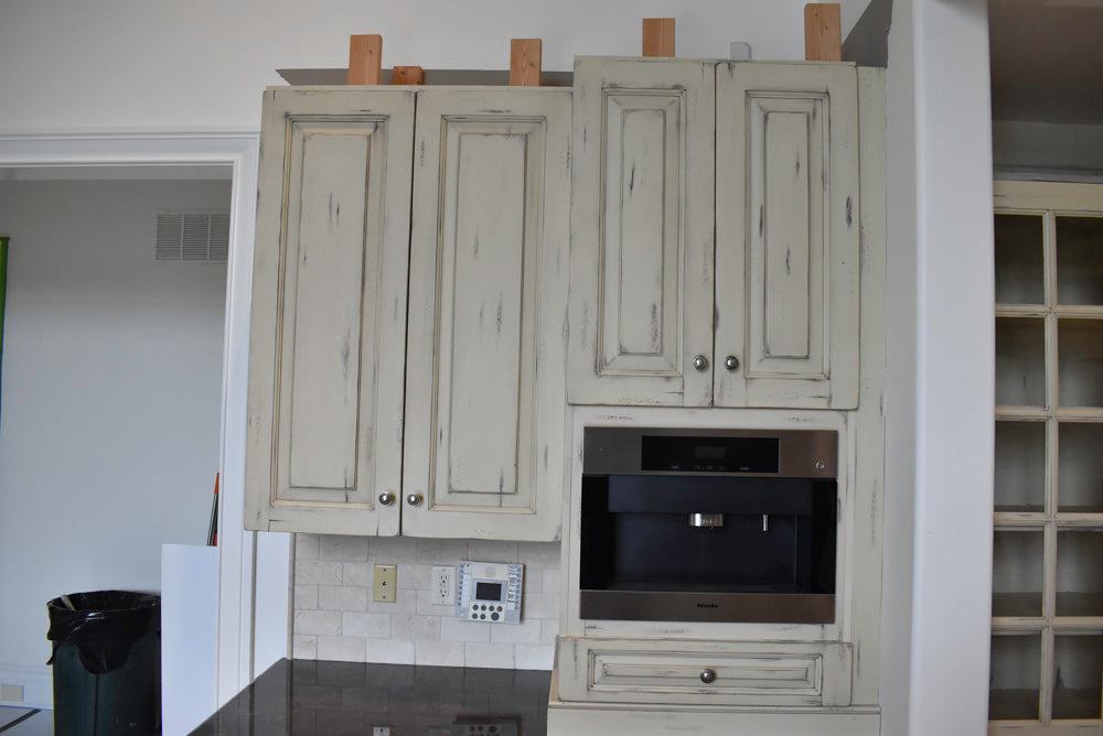 Custom Traditional Distressed Two-Tone Kitchen with Double Island, Stone Countertops and Sub-Zero & Wolf Appliances