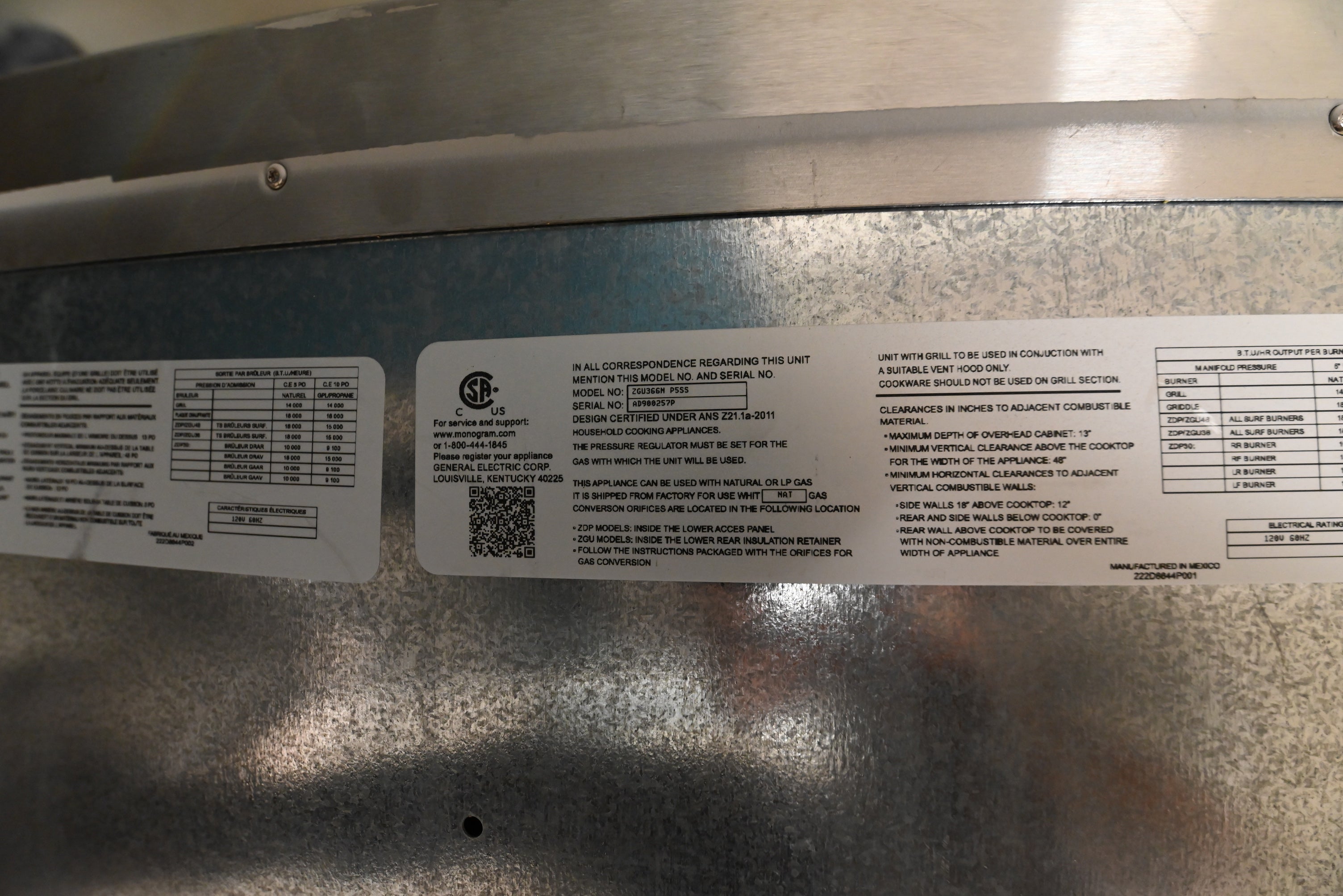 Monogram 36" Stainless Steel Pro-Style Gas Rangetop