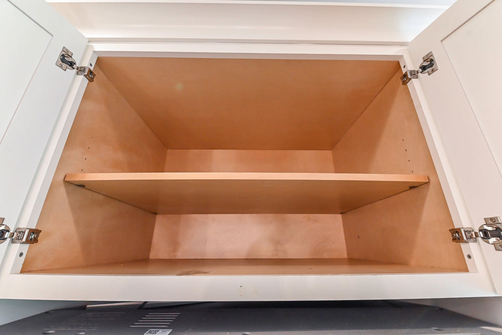 Fabuwood Transitional White Kitchen with Island and White Marble Countertops