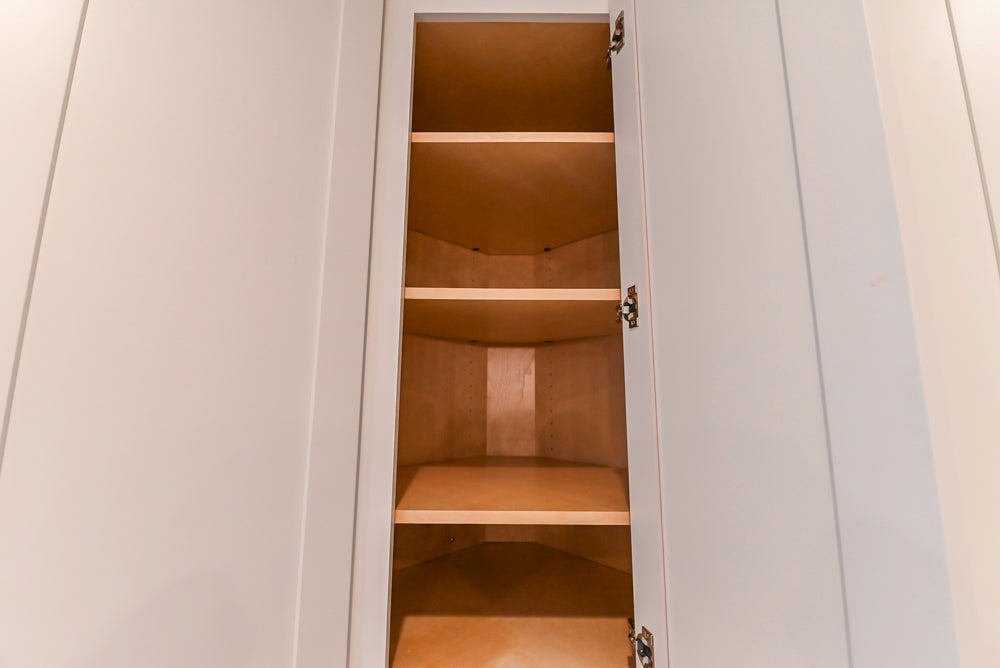 Fabuwood Transitional White Kitchen with Island and White Marble Countertops
