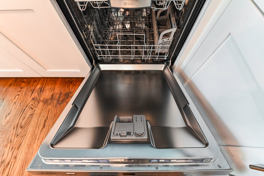 Rutt Transitional White Kitchen with Island, Wet Bar, Granite Countertops & Appliances