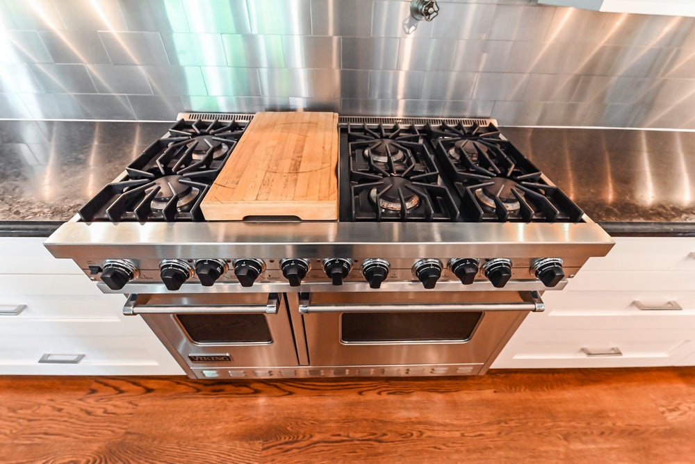 Rutt Transitional White Kitchen with Island, Wet Bar, Granite Countertops & Appliances