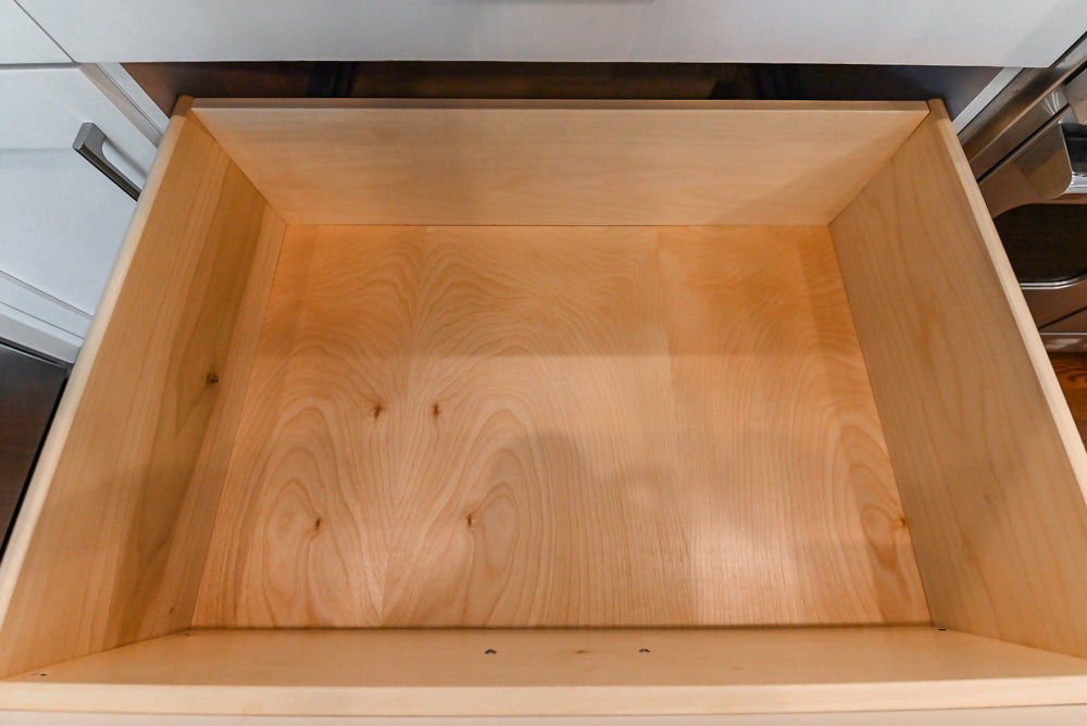 Rutt Transitional White Kitchen with Island, Wet Bar, Granite Countertops & Appliances