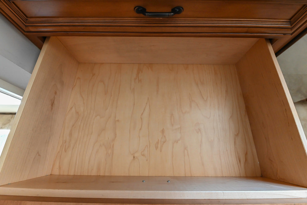 Brighton Traditional Natural Wood Kitchen with Island, Desk Area & Appliances
