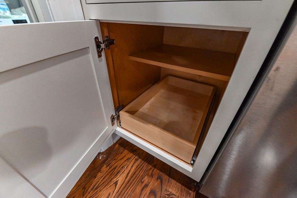 Custom Traditional White Kitchen with Stone Countertops and Appliances