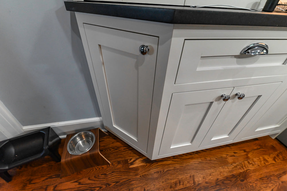 Custom Traditional White Kitchen with Stone Countertops and Appliances