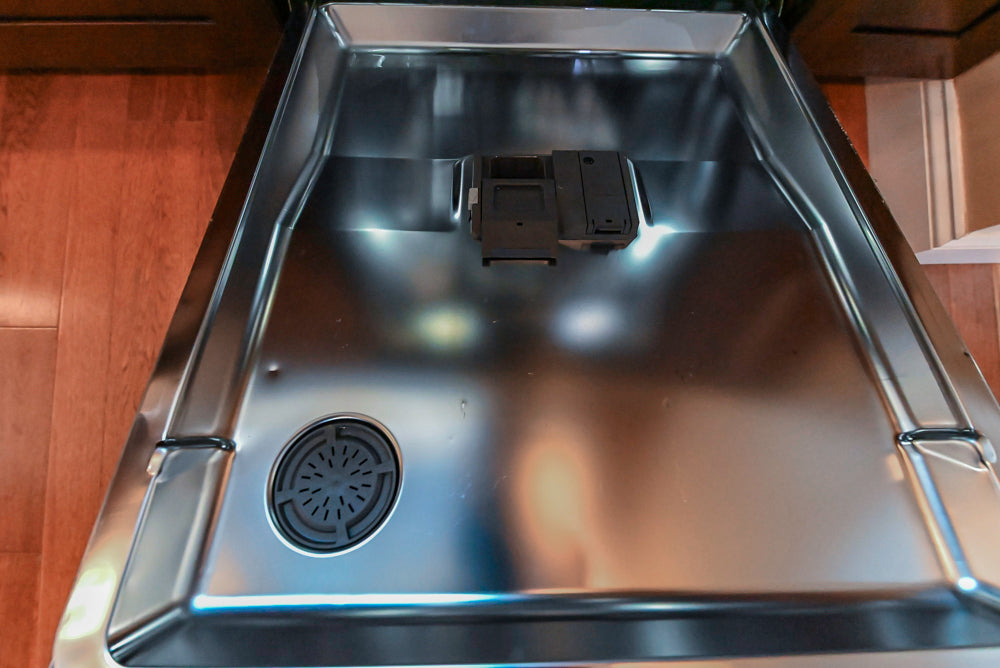 Kraftmaid Transitional Dark Wooden Kitchen with Marble Countertops and GE Monogram Appliances