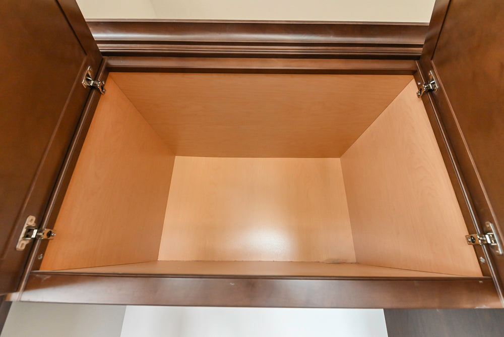 Century Transitional Dark Brown Wooden Kitchen with Island, Granite Countertops and Appliances