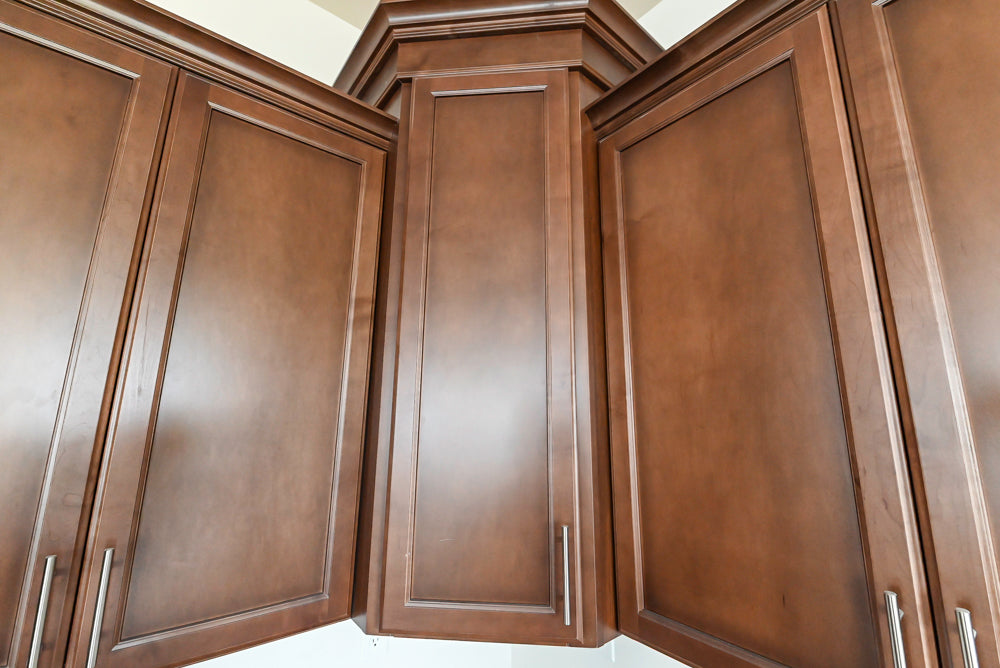 Century Transitional Dark Brown Wooden Kitchen with Island, Granite Countertops and Appliances