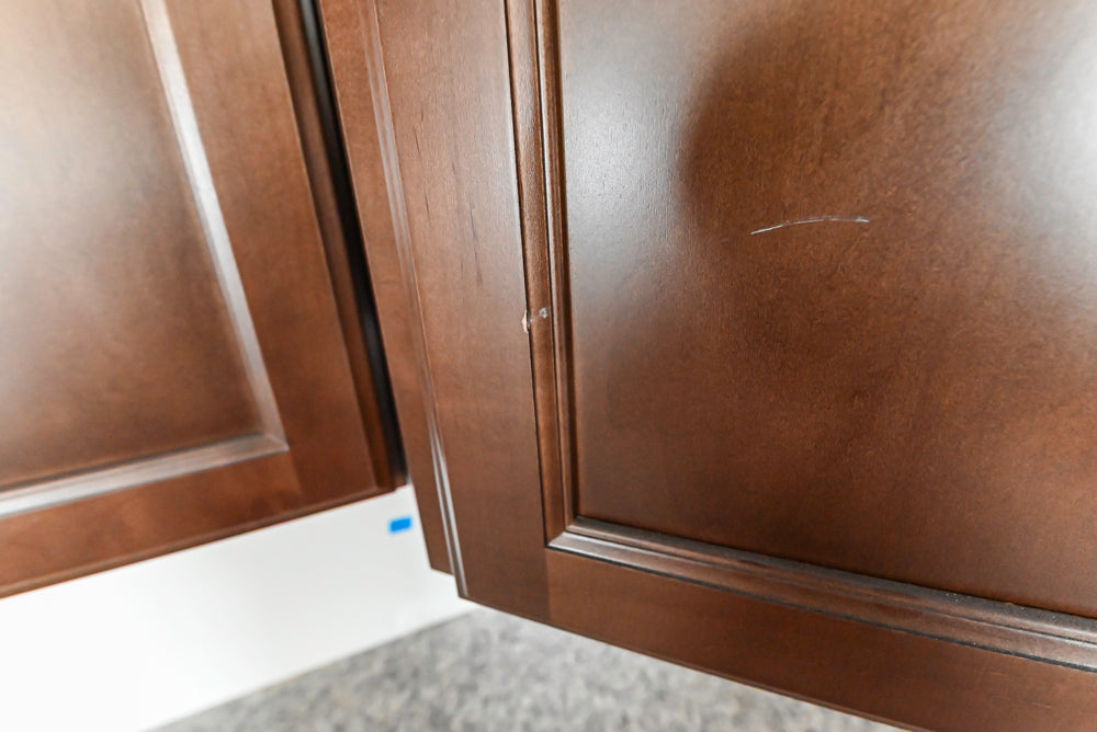 Century Transitional Dark Brown Wooden Kitchen with Island, Granite Countertops and Appliances