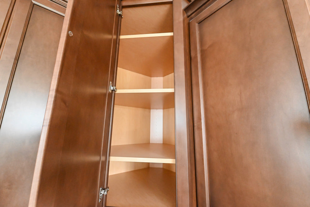 Century Transitional Dark Brown Wooden Kitchen with Island, Granite Countertops and Appliances