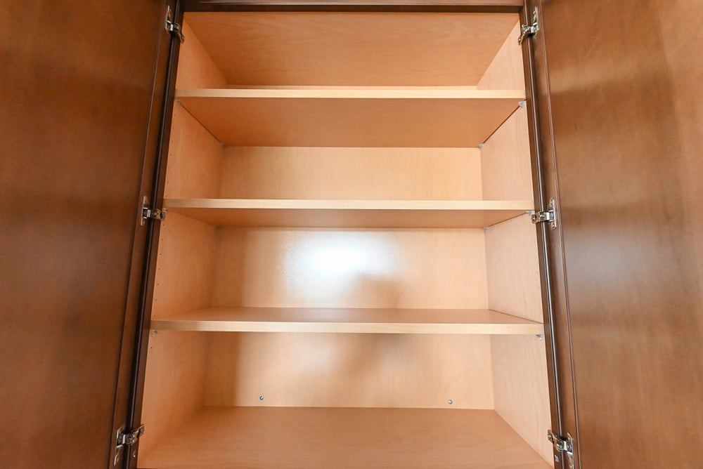 Century Transitional Dark Brown Wooden Kitchen with Island, Granite Countertops and Appliances