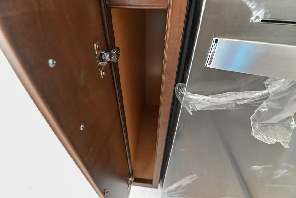 Century Transitional Dark Brown Wooden Kitchen with Island, Granite Countertops and Appliances