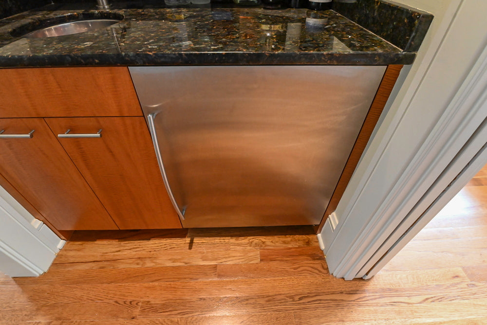 Custom Transitional Wet Bar with Sink, Faucet & Granite Countertops