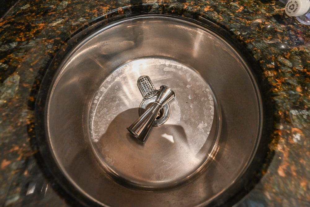Custom Transitional Wet Bar with Sink, Faucet & Granite Countertops
