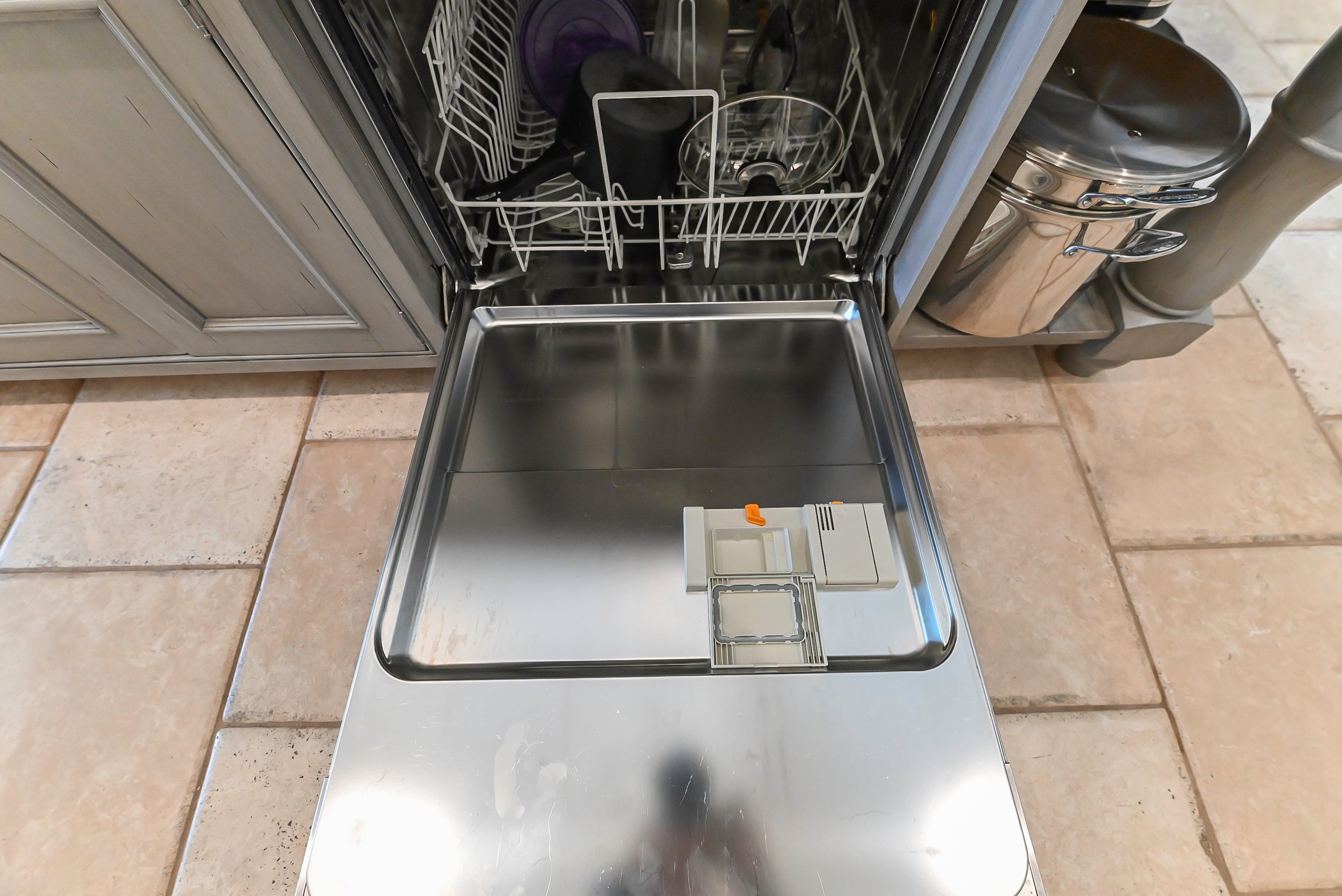 Craftmaid Traditional Off White Kitchen with Island, Granite Countertops & 48" Sub-Zero Refrigerator