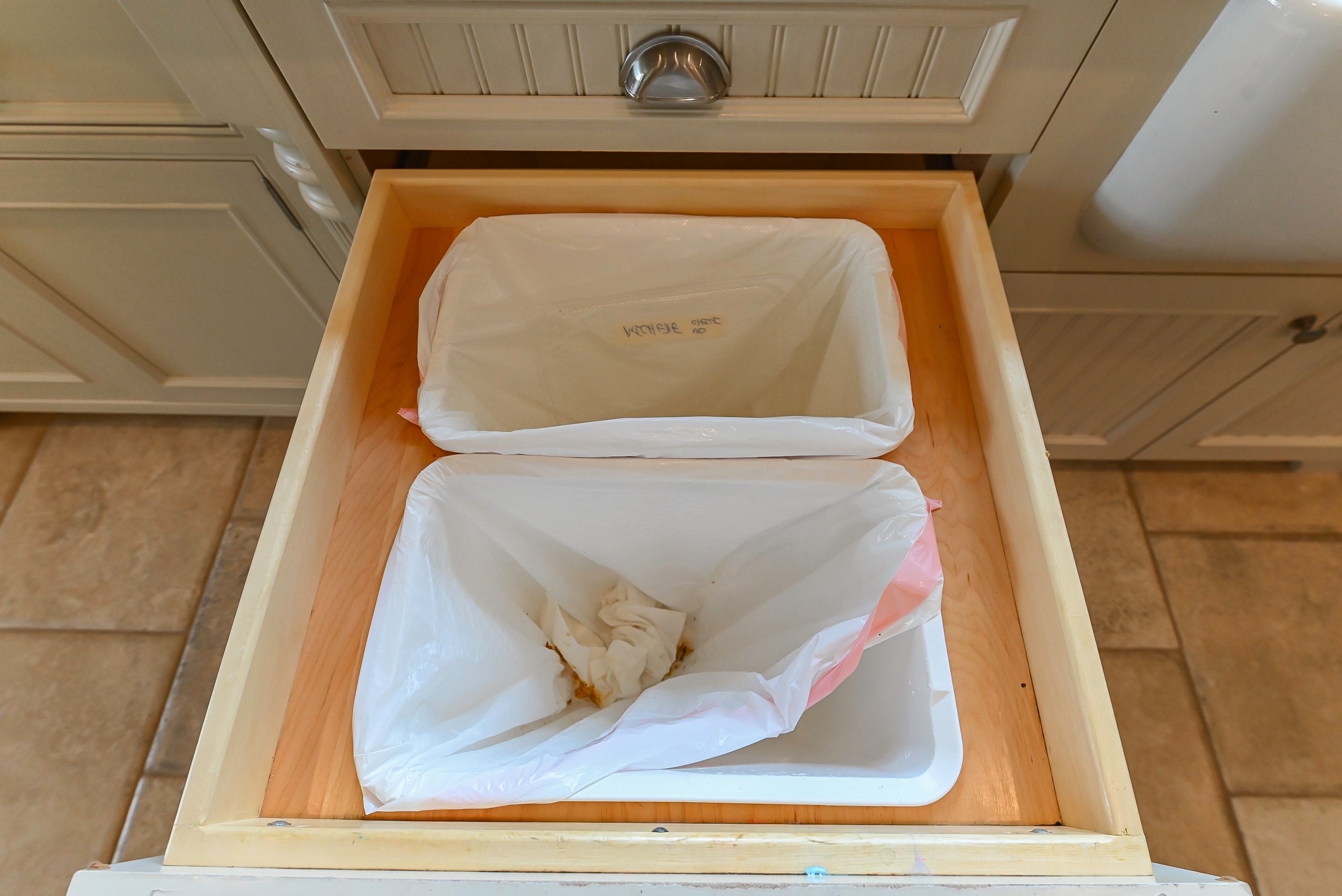 Craftmaid Traditional Off White Kitchen with Island, Granite Countertops & 48" Sub-Zero Refrigerator