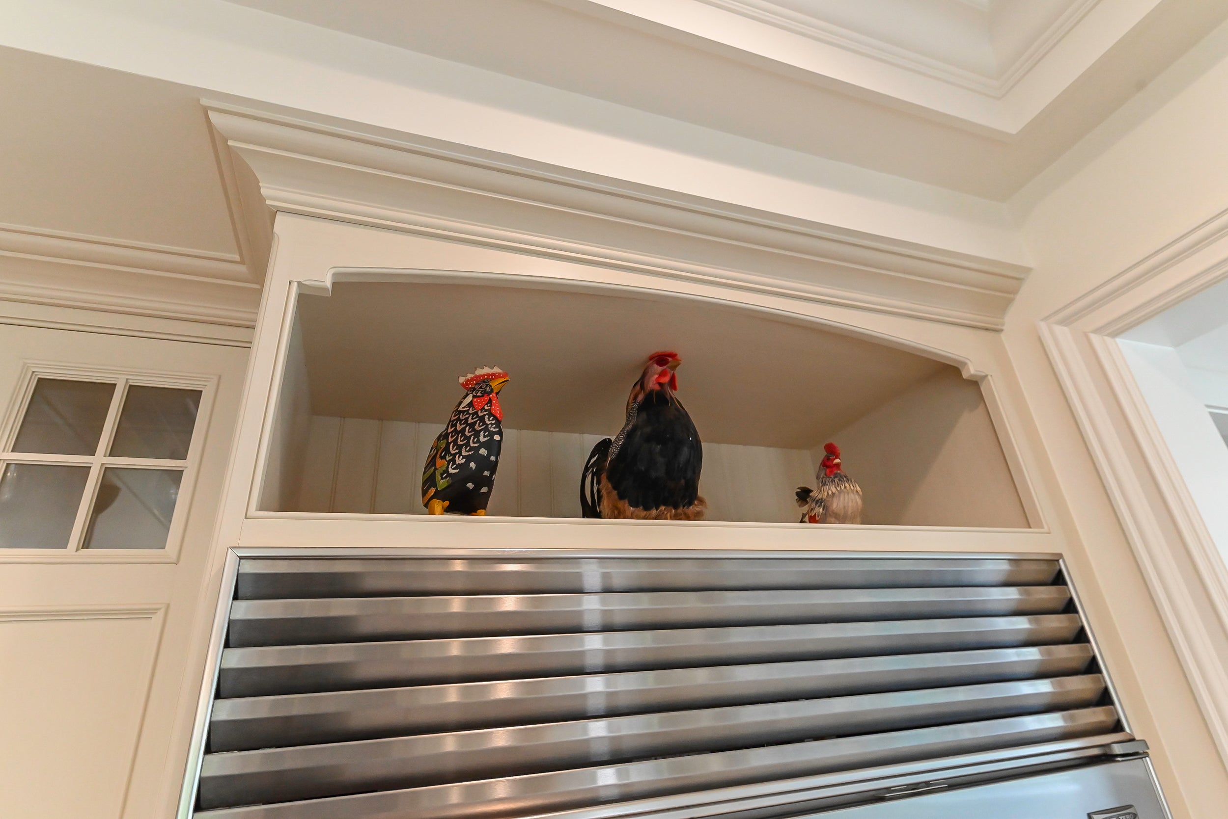 Craftmaid Traditional Off White Kitchen with Island, Granite Countertops & 48" Sub-Zero Refrigerator