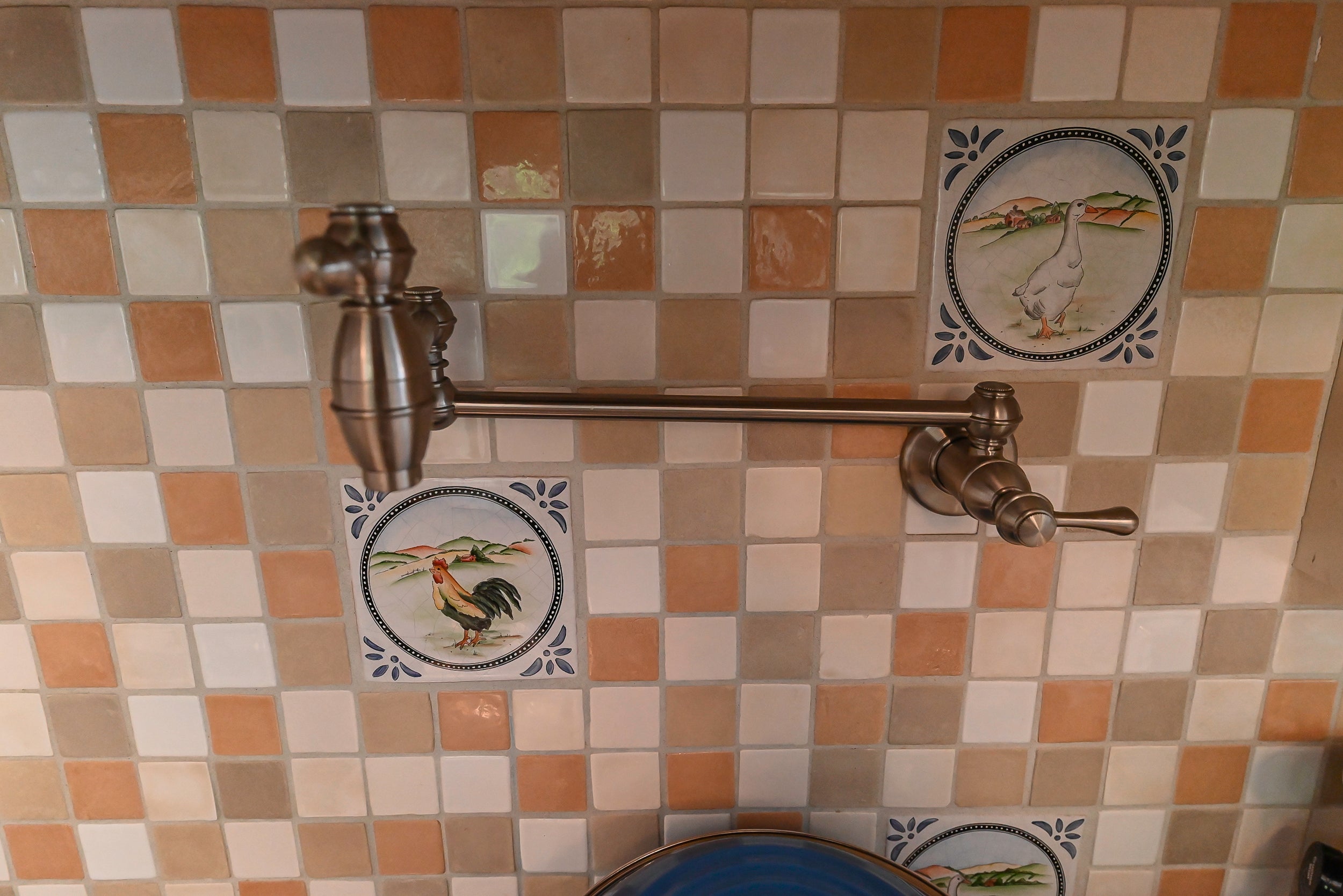 Craftmaid Traditional Off White Kitchen with Island, Granite Countertops & 48" Sub-Zero Refrigerator