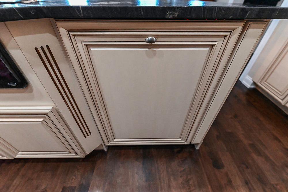 Yorktowne Traditional Cream Kitchen with Island, Cherry Dry Bar and Wolf & Sub-Zero Appliances