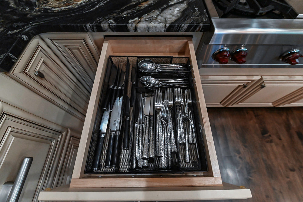 Yorktowne Traditional Cream Kitchen with Island, Cherry Dry Bar and Wolf & Sub-Zero Appliances