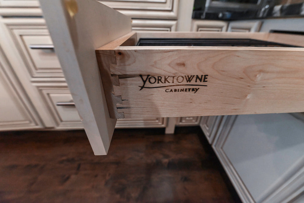 Yorktowne Traditional Cream Kitchen with Island, Cherry Dry Bar and Wolf & Sub-Zero Appliances