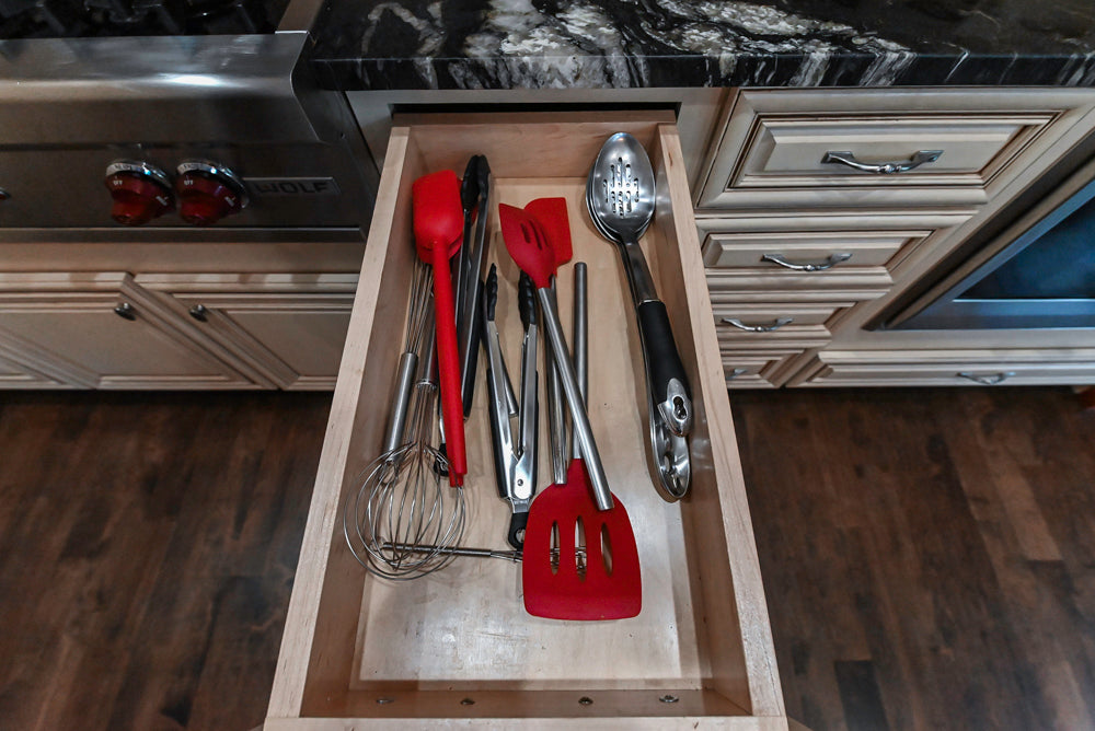 Yorktowne Traditional Cream Kitchen with Island, Cherry Dry Bar and Wolf & Sub-Zero Appliances