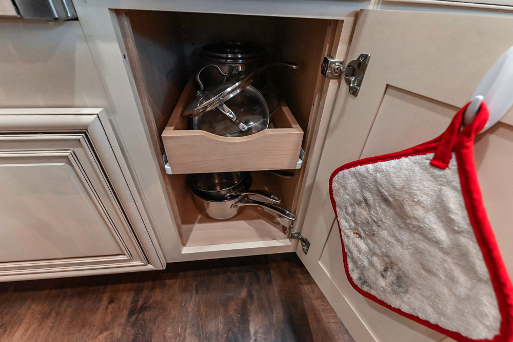 Yorktowne Traditional Cream Kitchen with Island, Cherry Dry Bar and Wolf & Sub-Zero Appliances