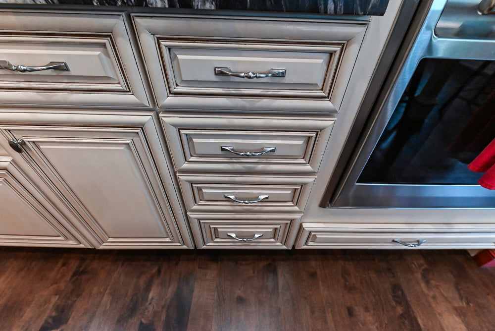 Yorktowne Traditional Cream Kitchen with Island, Cherry Dry Bar and Wolf & Sub-Zero Appliances