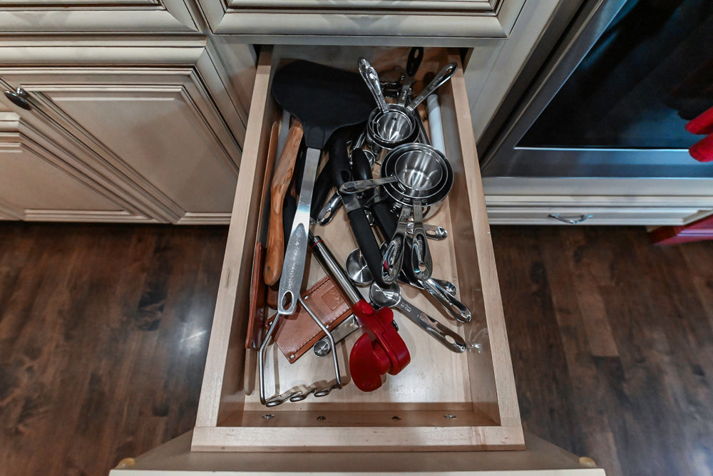 Yorktowne Traditional Cream Kitchen with Island, Cherry Dry Bar and Wolf & Sub-Zero Appliances