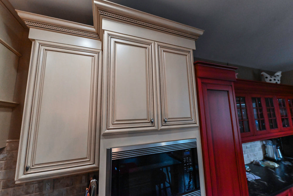 Yorktowne Traditional Cream Kitchen with Island, Cherry Dry Bar and Wolf & Sub-Zero Appliances