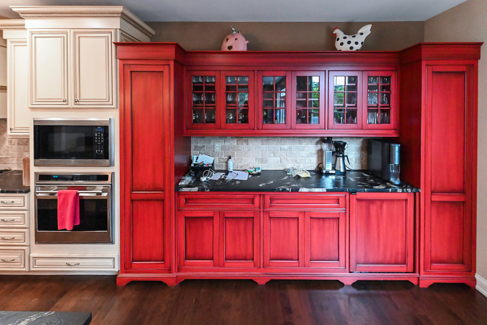 Yorktowne Traditional Cream Kitchen with Island, Cherry Dry Bar and Wolf & Sub-Zero Appliances