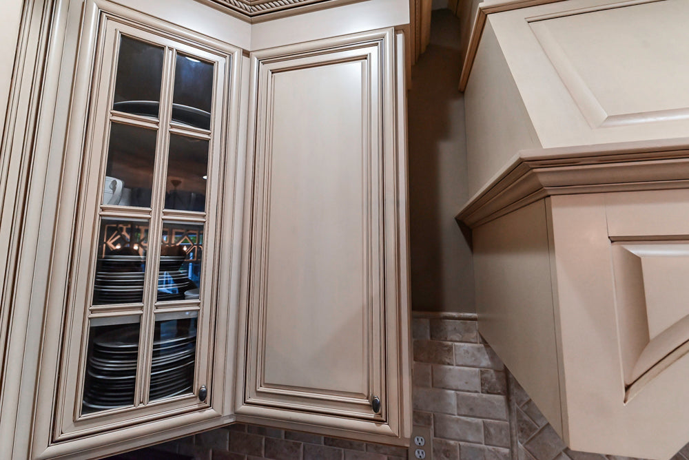 Yorktowne Traditional Cream Kitchen with Island, Cherry Dry Bar and Wolf & Sub-Zero Appliances