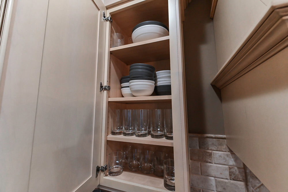 Yorktowne Traditional Cream Kitchen with Island, Cherry Dry Bar and Wolf & Sub-Zero Appliances