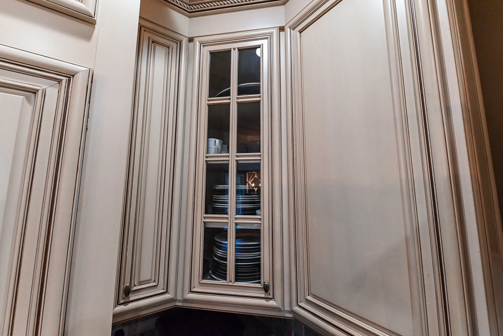 Yorktowne Traditional Cream Kitchen with Island, Cherry Dry Bar and Wolf & Sub-Zero Appliances