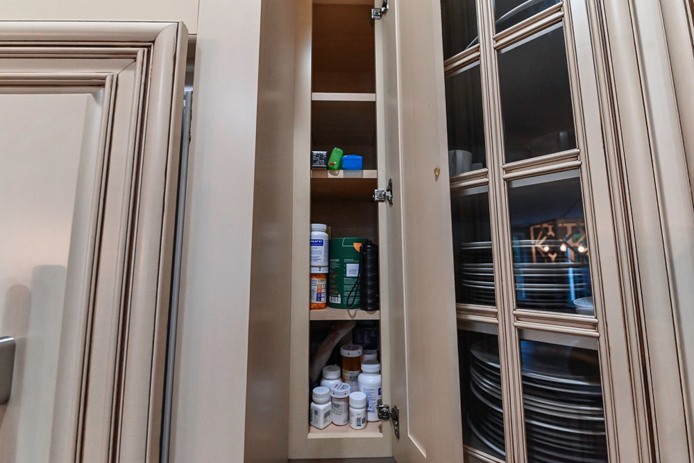 Yorktowne Traditional Cream Kitchen with Island, Cherry Dry Bar and Wolf & Sub-Zero Appliances