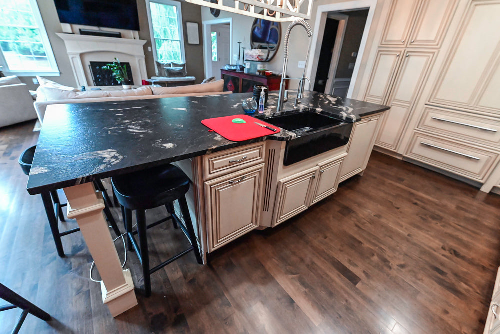 Yorktowne Traditional Cream Kitchen with Island, Cherry Dry Bar and Wolf & Sub-Zero Appliances