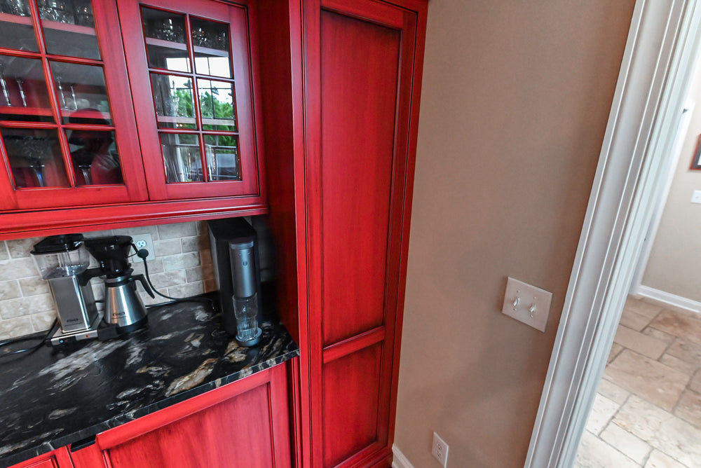 Yorktowne Traditional Cream Kitchen with Island, Cherry Dry Bar and Wolf & Sub-Zero Appliances