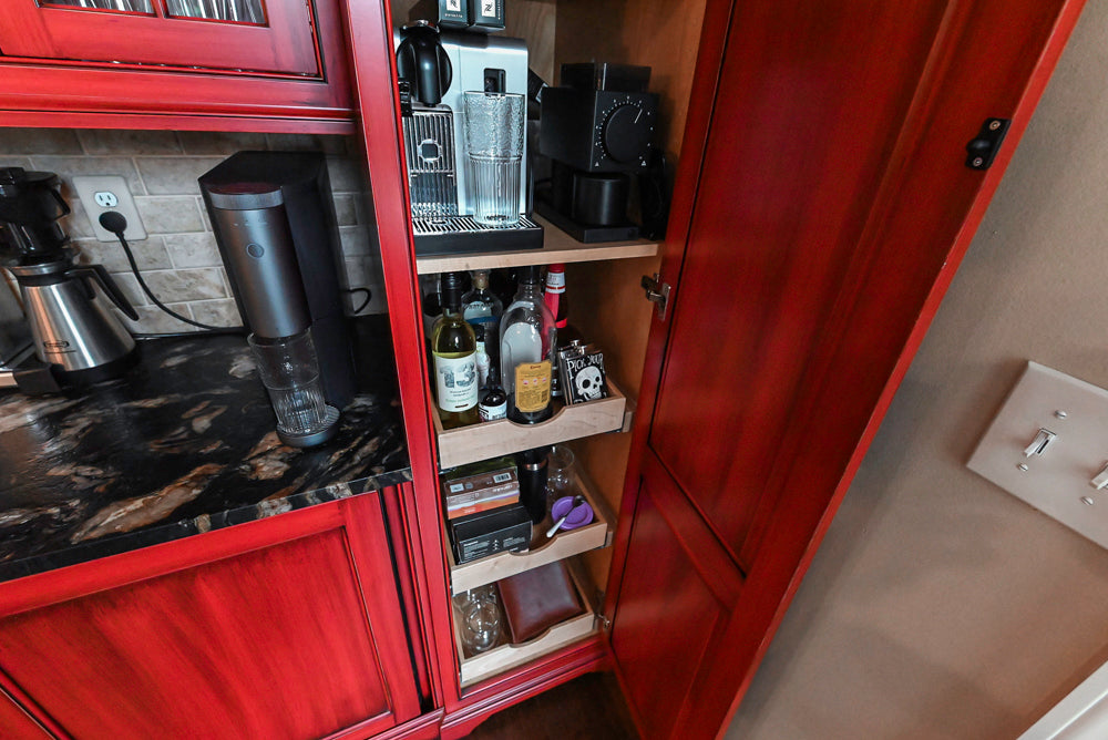 Yorktowne Traditional Cream Kitchen with Island, Cherry Dry Bar and Wolf & Sub-Zero Appliances